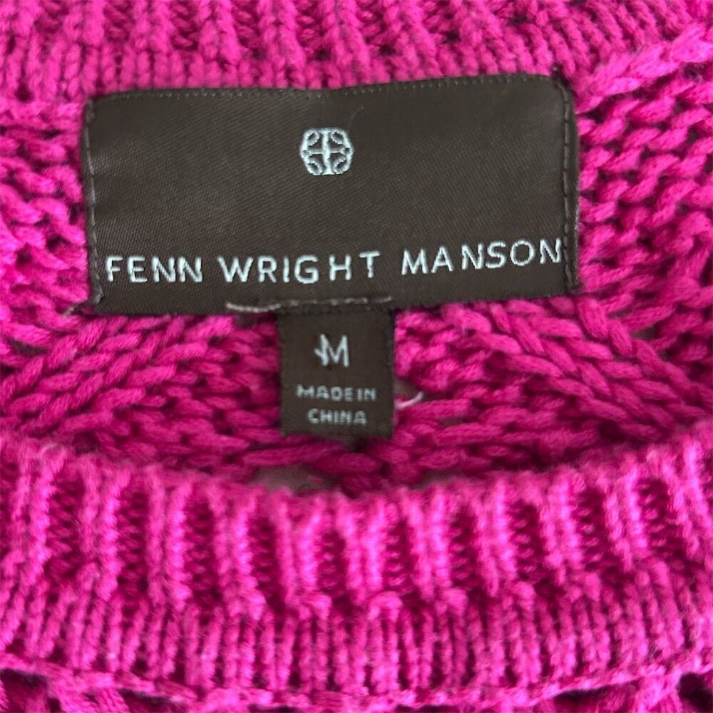 Fenn Wright Manson Women's Pink Open Knit Pullover Sweater Size M - Picture 2 of 6